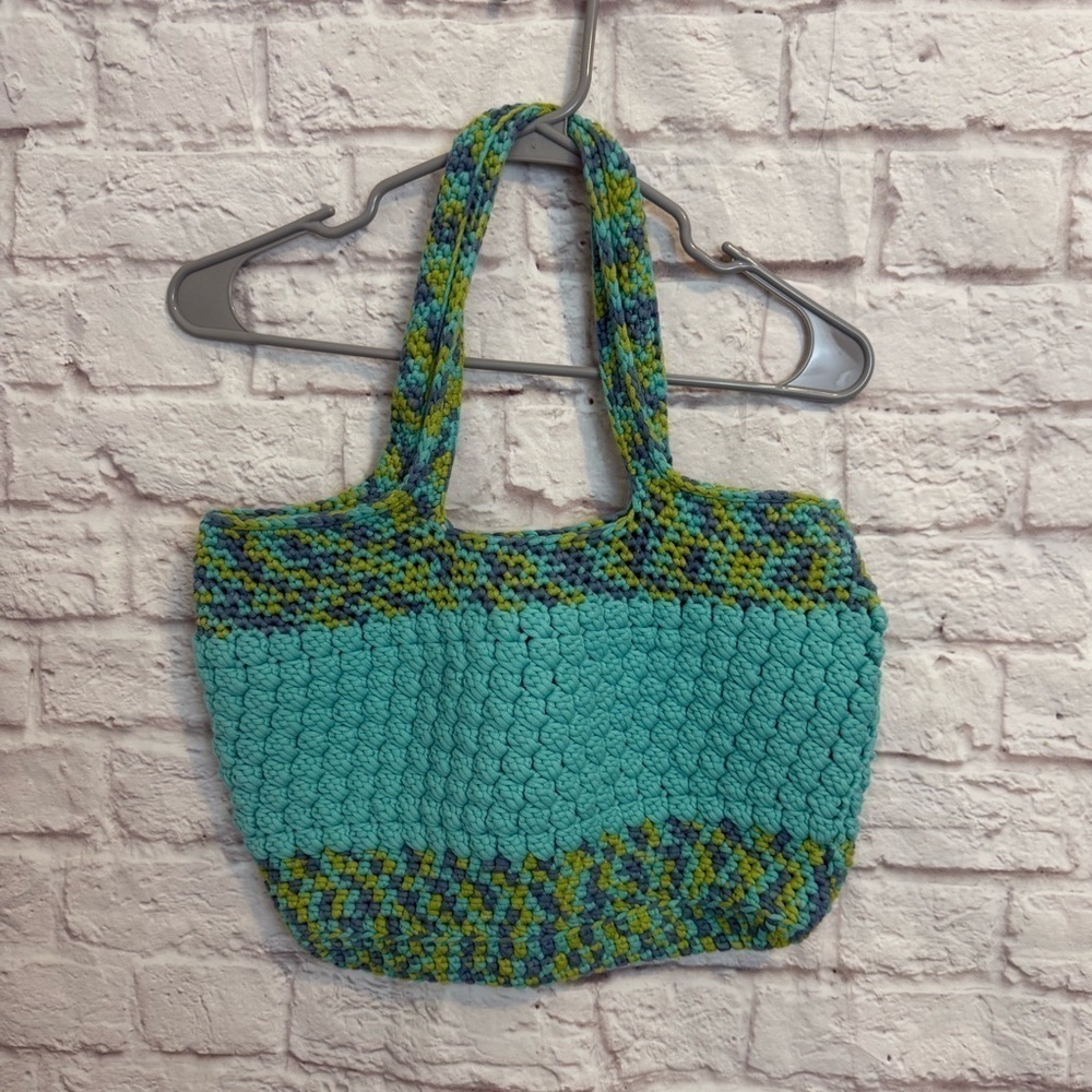 Handmade crochet shoulder bag tote granny core cottage core vintage